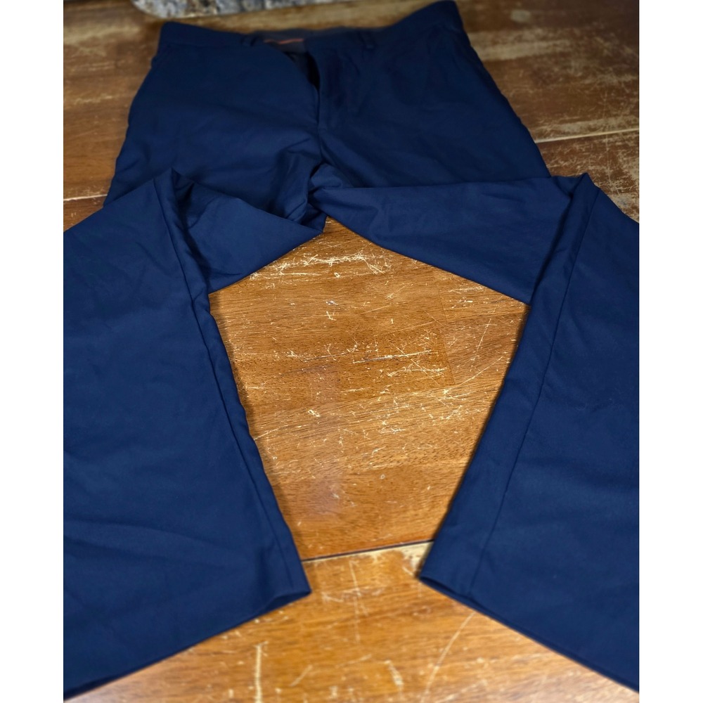 Dockers Mens Navy Blue Flat Front Dress Pants Trousers 32x34 DK006 DX06
